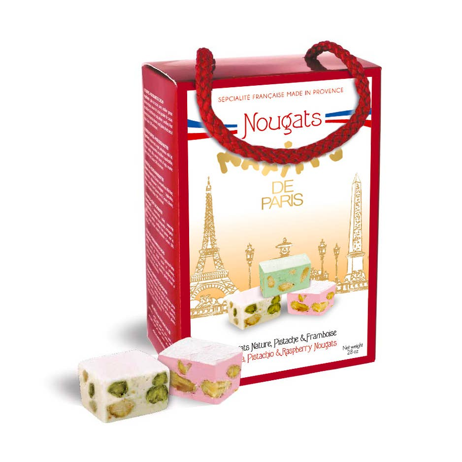 Pack of Assorted Nougat: plain, pistachio and raspberry